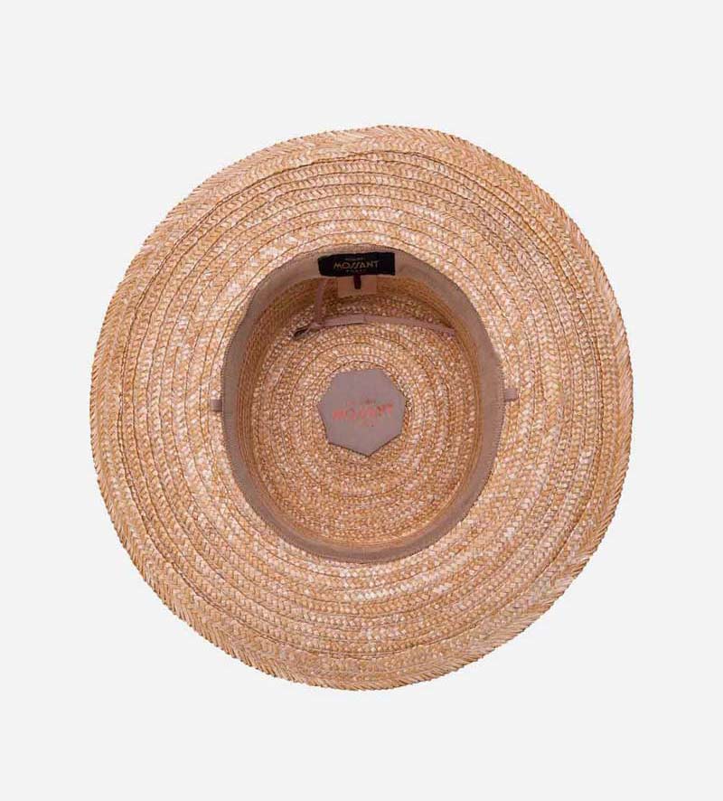 inside view of flat top straw hat