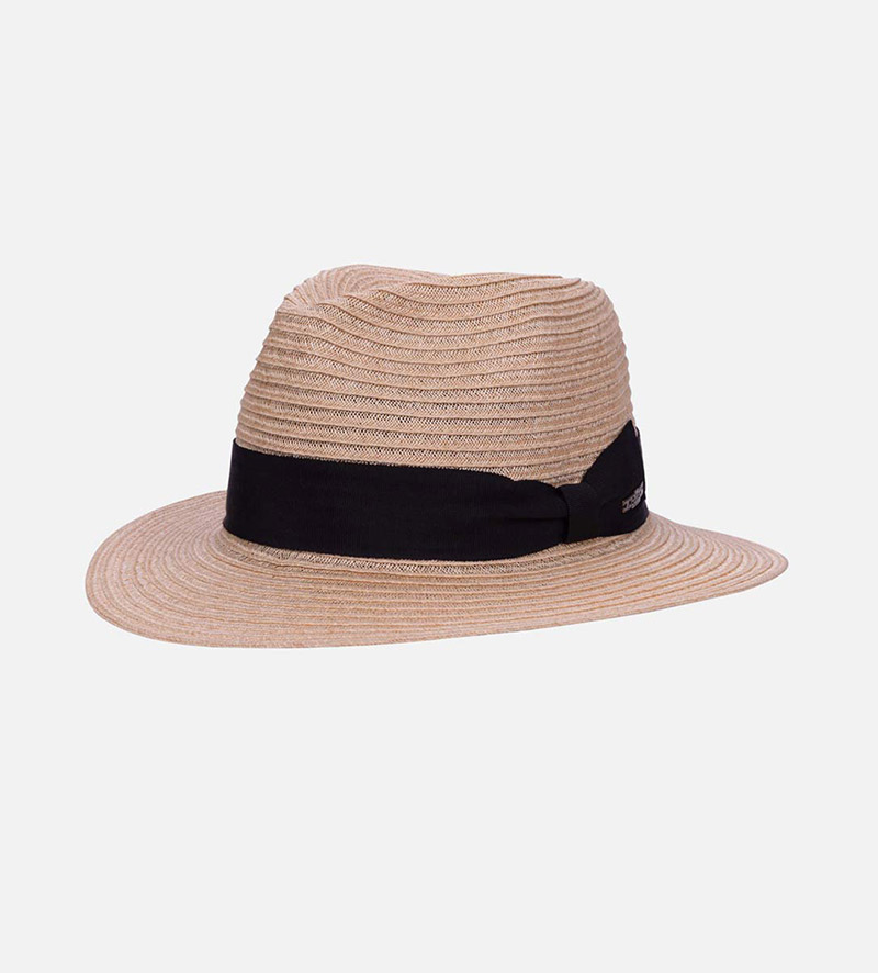 MOSES Hemp Straw Travel Sun Hat Medium Brim Bisque