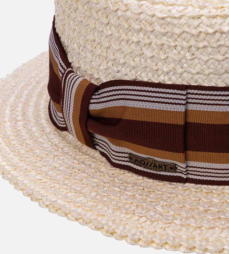 hatband of womens straw boater hat