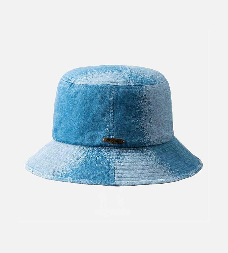 back view of blue bucket hat
